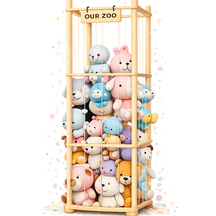 Houten knuffelopberger toren