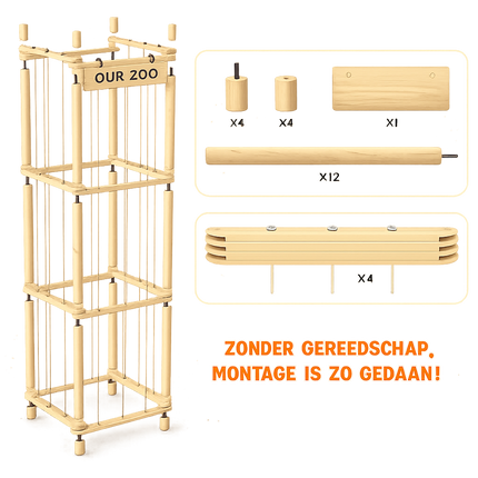 Houten knuffelopberger toren