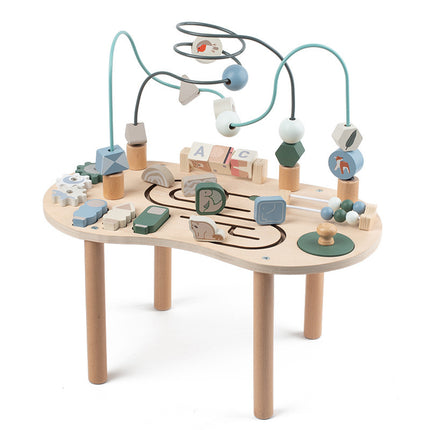 Houten montessori activiteitentafel met motoriekspel