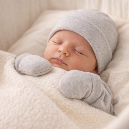 Babymuts met krabwantjes (set)